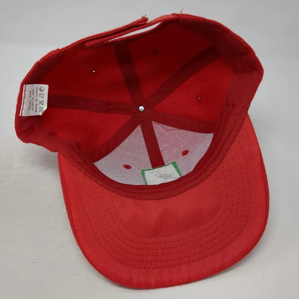Holiday Express Red Baseball Cap One Size Wool Blend Guitar Logo Strapback Hat